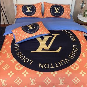 Louis Vuitton Logo Brand Bedding Set Home Decor Luxury Bedspread Bedroom