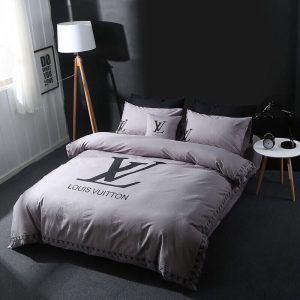 Louis Vuitton Logo Brand Bedding Set Bedspread Luxury Home Decor Bedroom