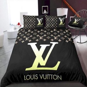 Louis Vuitton Customized Logo Brand Bedding Set Bedroom Luxury Bedspread Home Decor