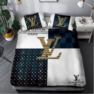 Louis Vuitton Customized Logo Brand Bedding Set Bedroom Bedspread Home Decor Luxury