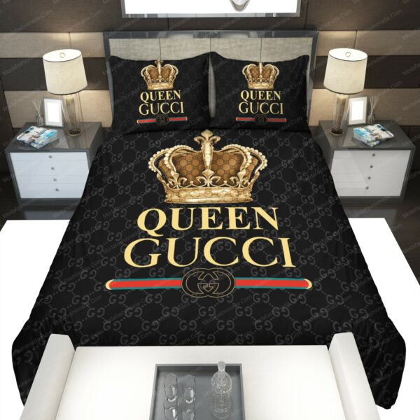 Gucci Logo Brand Bedding Set Luxury Bedroom Home Decor Bedspread