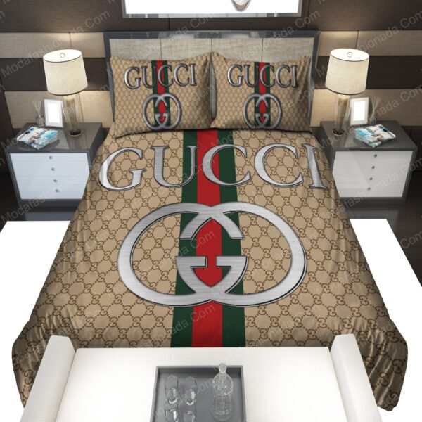 Gucci Logo Brand Bedding Set Luxury Home Decor Bedroom Bedspread