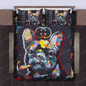 Gucci Bulldogstype Logo Brand Bedding Set Home Decor Luxury Bedroom Bedspread