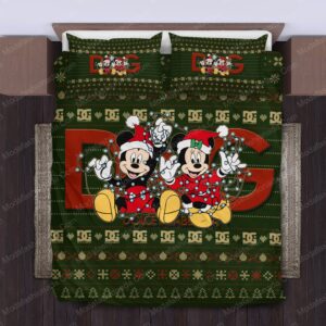 Mickey Minnie Dolce & Gabbana Logo Brand Bedding Set Home Decor Bedroom Bedspread Luxury