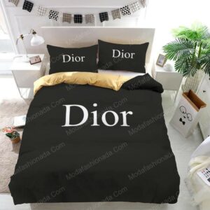 Christian Dior Logo Brand Bedding Set Luxury Bedspread Bedroom Home Decor