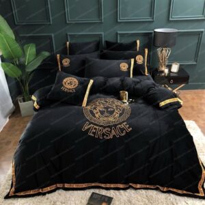 Versace Logo Brand Bedding Set Home Decor Bedroom Luxury Bedspread