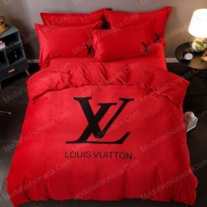 Louis Vuitton Logo Brand Bedding Set Luxury Home Decor Bedroom Bedspread