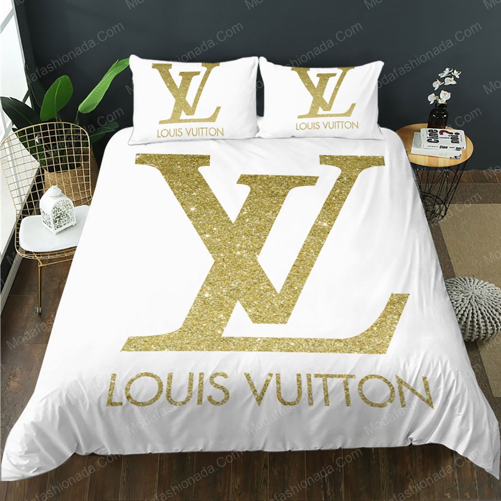 Louis Vuitton Logo Brand Bedding Set Bedroom Luxury Home Decor Bedspread