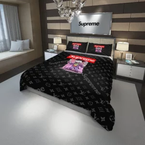 Louis Vuitton Supreme Joker Logo Brand Bedding Set Home Decor Luxury Bedroom Bedspread