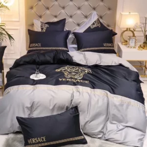 Gianni Versace Logo Brand Bedding Set Home Decor Luxury Bedspread Bedroom