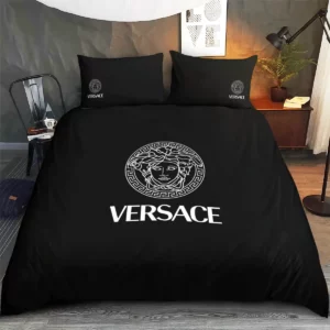 Gianni Versace Black Logo Brand Bedding Set Bedroom Bedspread Home Decor Luxury