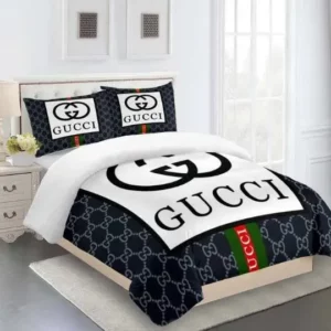 Gucci Logo Brand Bedding Set Bedroom Home Decor Luxury Bedspread