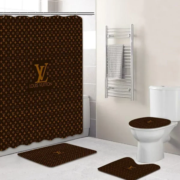 Louis Vuitton Bathroom Set Luxury Fashion Brand Bath Mat Home Decor Hypebeast