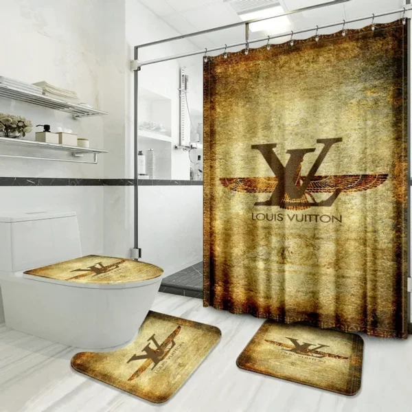 Louis Vuitton Bathroom Set Bath Mat Luxury Fashion Brand Hypebeast Home Decor