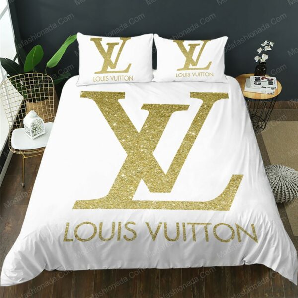 Louis Vuitton Logo Brand Bedding Set Home Decor Bedspread Bedroom Luxury