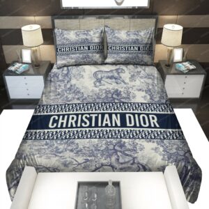 Christian Dior Tiger Logo Brand Bedding Set Home Decor Bedroom Bedspread Luxury