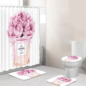 Chanel Paris Perfume Coco Bathroom Set Hypebeast Bath Mat Home Decor Luxury Fashion Brand