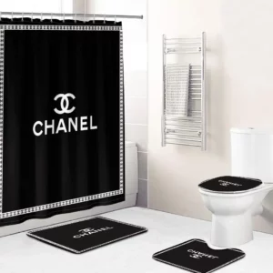 Chanel Framed White And Black Bathroom Set Hypebeast Home Decor Luxury Fashion Brand Bath Mat