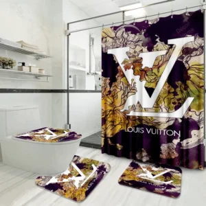 Louis Vuitton Lv Louis Vuitton Bathroom Set Luxury Fashion Brand Bath Mat Hypebeast Home Decor