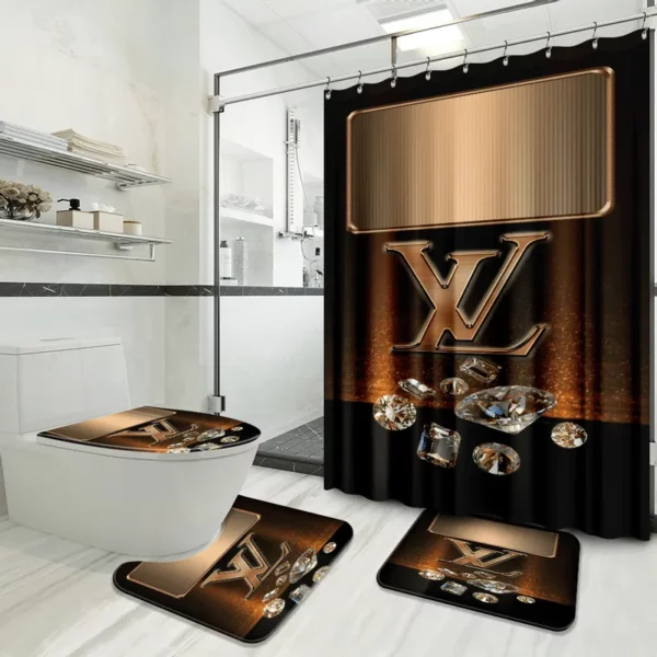 Louis Vuitton Lv Louis Vuitton Bathroom Set Bath Mat Hypebeast Home Decor Luxury Fashion Brand