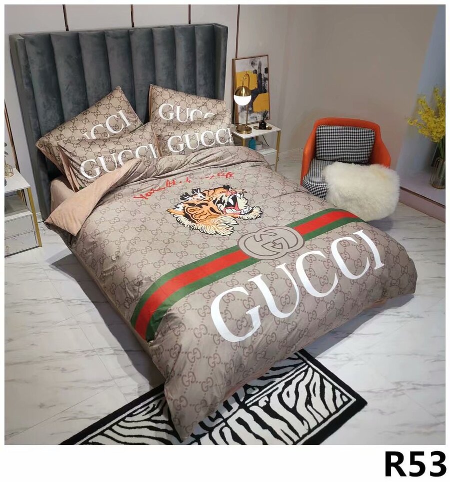 Gucci Logo Brand Bedding Set Home Decor Luxury Bedroom Bedspread