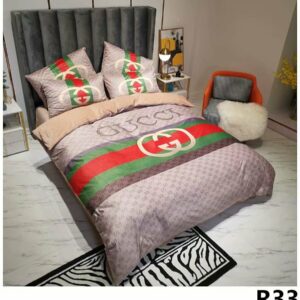 Gucci Logo Brand Bedding Set Luxury Home Decor Bedspread Bedroom