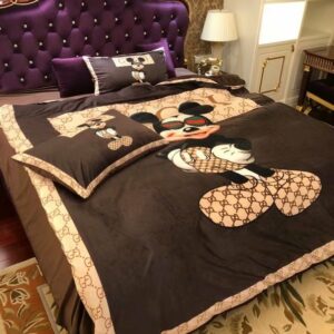 Gucci Logo Brand Bedding Set Home Decor Bedspread Luxury Bedroom