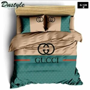 Gucci Logo Brand Bedding Set Luxury Home Decor Bedspread Bedroom