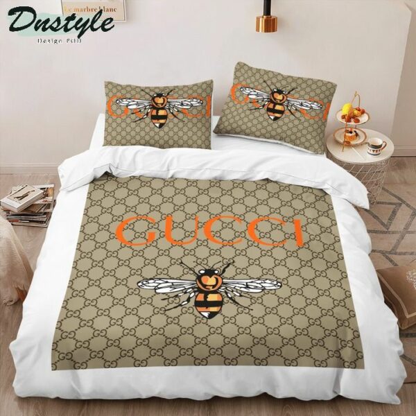 Gucci Logo Brand Bedding Set Luxury Home Decor Bedroom Bedspread