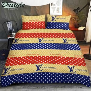 Louis Vuitton Logo Brand Bedding Set Bedspread Bedroom Home Decor Luxury