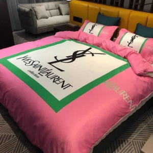 Yves Saint Laurent Logo Brand Bedding Set Luxury Home Decor Bedroom Bedspread