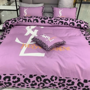 Yves Saint Laurent Logo Brand Bedding Set Home Decor Bedspread Bedroom Luxury