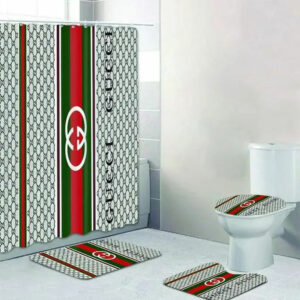 Gucci Stripe Bathroom Set Luxury Fashion Brand Bath Mat Home Decor Hypebeast