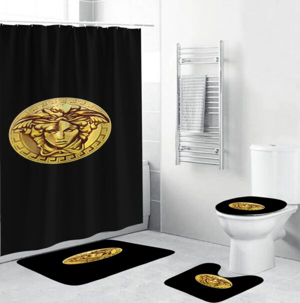 Gianni Versace Black Bathroom Set Hypebeast Bath Mat Home Decor Luxury Fashion Brand