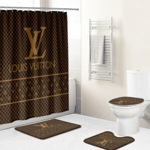 Louis Vuitton Lv Brown Bathroom Set Luxury Fashion Brand Hypebeast Home Decor Bath Mat