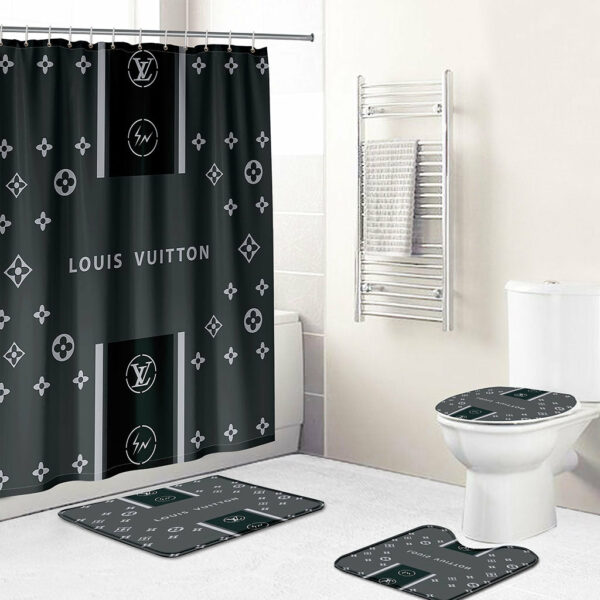 Louis Vuitton Lv Dark Bathroom Set Hypebeast Home Decor Luxury Fashion Brand Bath Mat