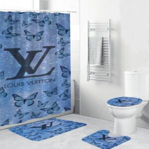 Louis Vuitton Lv Butterfly Bathroom Set Home Decor Hypebeast Bath Mat Luxury Fashion Brand