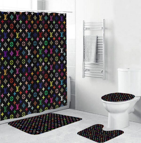 Louis Vuitton Lv Multicolor Bathroom Set Bath Mat Home Decor Hypebeast Luxury Fashion Brand