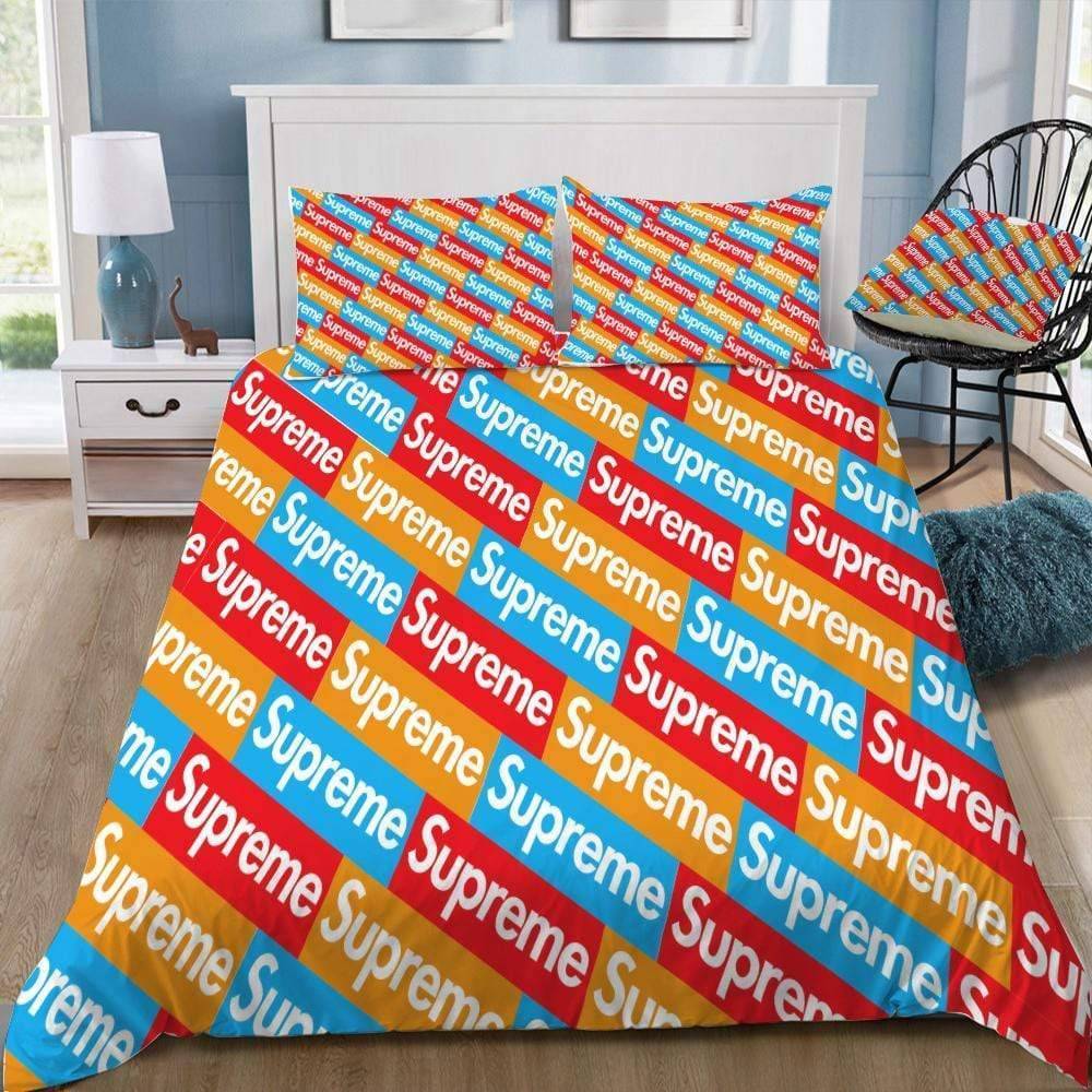 Supreme Logo Brand Bedding Set Bedroom Home Decor Bedspread Luxury