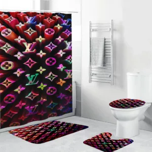 Louis Vuitton Colorful D Monogram Bathroom Set Bath Mat Luxury Fashion Brand Home Decor Hypebeast