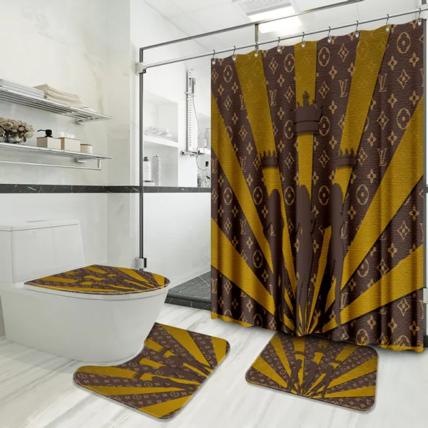 Louis Vuitton Bathroom Set Home Decor Luxury Fashion Brand Bath Mat Hypebeast