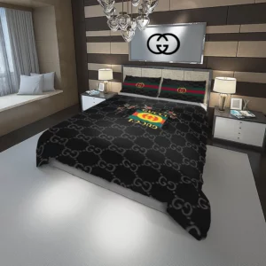 Gucci Flowers Logo Brand Bedding Set Bedspread Luxury Home Decor Bedroom