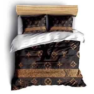 Louis Vuitton Logo Brand Bedding Set Home Decor Bedspread Luxury Bedroom