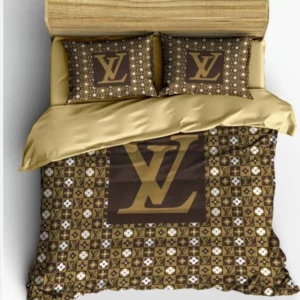 Louis Vuitton Amazing Logo Brand Bedding Set Luxury Bedroom Home Decor Bedspread