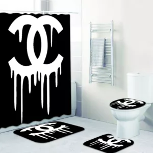 Chanel Blackdirty Bathroom Set Luxury Fashion Brand Hypebeast Bath Mat Home Decor