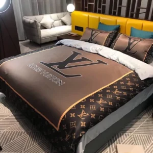 Louis Vuitton Logo Brand Bedding Set Luxury Home Decor Bedspread Bedroom