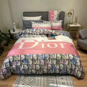 Dior Logo Brand Bedding Set Home Decor Bedspread Luxury Bedroom