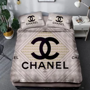 Chanel Logo Brand Bedding Set Bedspread Home Decor Luxury Bedroom