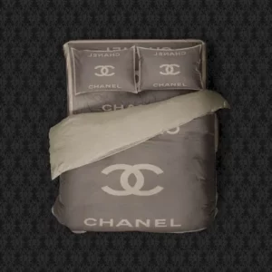 Chanel Brown Logo Brand Bedding Set Bedroom Bedspread Luxury Home Decor