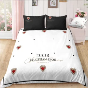 Christian Dior Logo Brand Bedding Set Home Decor Bedspread Luxury Bedroom